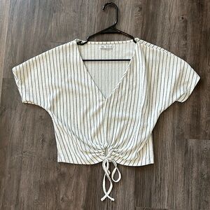 White and black striped blouse